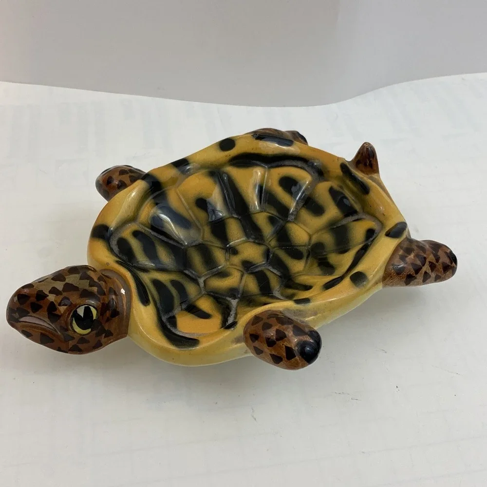 Vintage Tilso Japan Ceramic Sea Turtle Trinket Soap Holder Dish